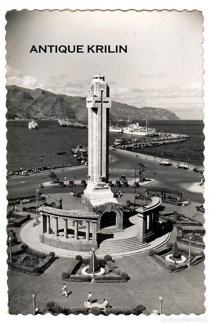 Postales: SANTA CRUZ DE TENERIFE N&ordm; 8 MONUMENTO CAIDOS Y MUELLE SUR / EDICIONES LUJO / SIN FRANQUEAR