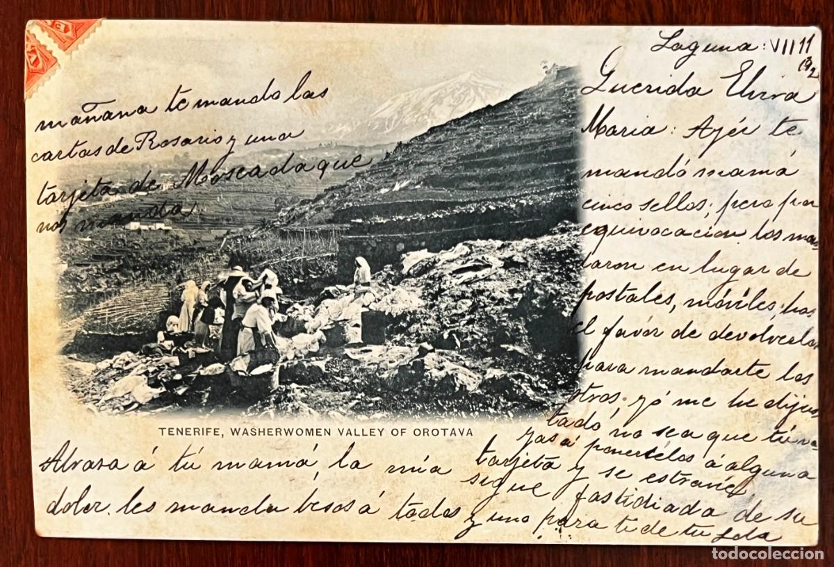 Postais: TENERIFE, WASHERWOMEN VALLEY OF OROTAVA, CANARIAS , NO CONSTA MARCA EDITORIAL, CIRCULADA EN 1902, BU
