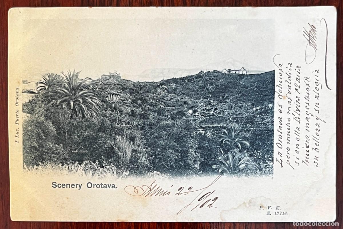 Postcards: SCENERY OROTAVA, TENERIFE, CANARIAS, F.V.K. Z. 13318, I. LUZ PUERTO OROTAVA, ESCRITA EN 1902, SIN DI