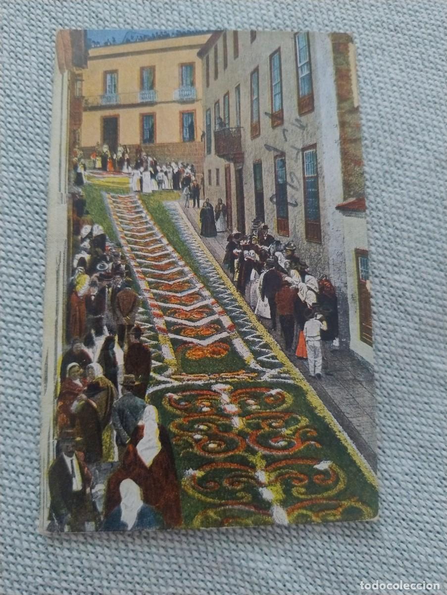 Postales: Tenerife alfombras de flores naturales Orotava. Nobrega &acute;s englishe bazar 106 circulada.