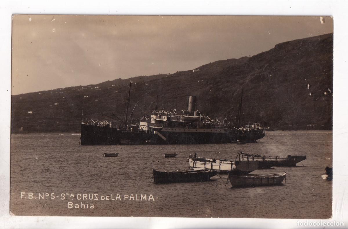Postales: POSTAL FOTOGR&Aacute;FICA. F. B. SANTA CRUZ DE LA PALMA. BAH&Iacute;A. TENERIFE. RARA