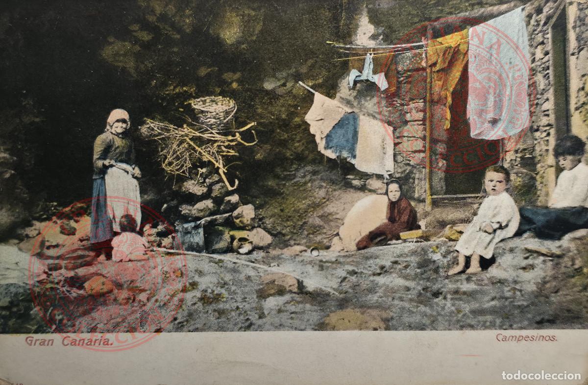 Postales: POSTAL GRAN CANARIA - CAMPESINOS FECHADA 26 DICIEMBRE 1910