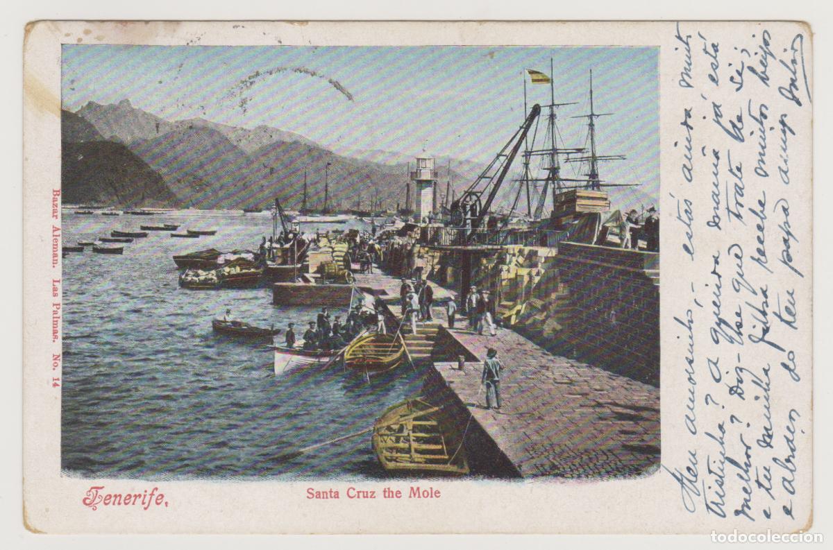 Postales: TARJETA POSTAL - TENERIFE - SANTA CRUZ, THE MOLE - N&ordm; 14 - BAZAR ALEMAN