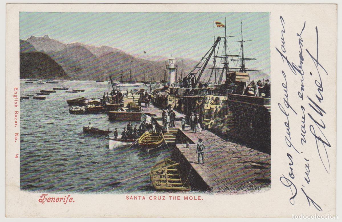 Postales: TARJETA POSTAL - TENERIFE - SANTA CRUZ, THE MOLE - N&ordm; 14 - ENGLISH BAZAR