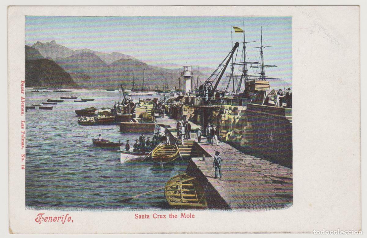Postales: TARJETA POSTAL - TENERIFE - SANTA CRUZ, THE MOLE - N&ordm; 14 - BAZAR ALEMAN