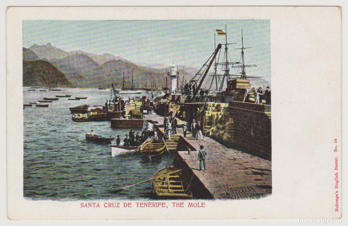 Postales: TARJETA POSTAL - TENERIFE - SANTA CRUZ, THE MOLE - N&ordm; 14 - NOBREGA'S ENGLISH BAZAR