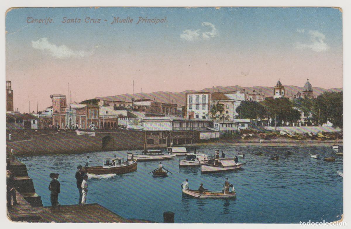Postales: TARJETA POSTAL - TENERIFE - SANTA CRUZ - MUELLE PRINCIPAL - NOBREGA'S ENGLISH BAZAR
