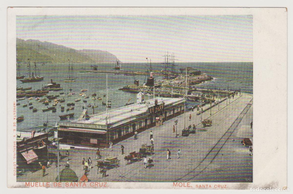Postales: TARJETA POSTAL - TENERIFE - MUELLE DE SANTA CRUZ - MOLE - IMPRENTA DE E. V. SPERLING