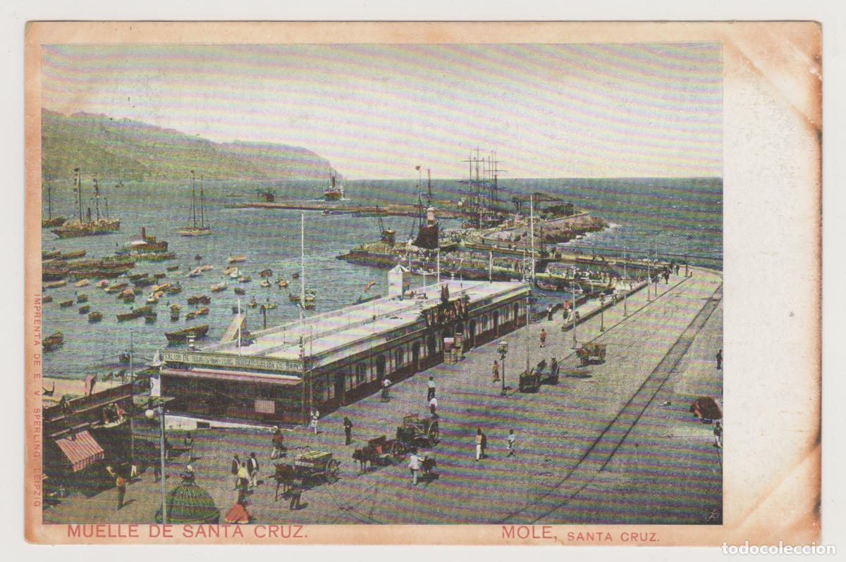 Postales: TARJETA POSTAL - TENERIFE - MUELLE DE SANTA CRUZ - MOLE - IMPRENTA DE E. V. SPERLING