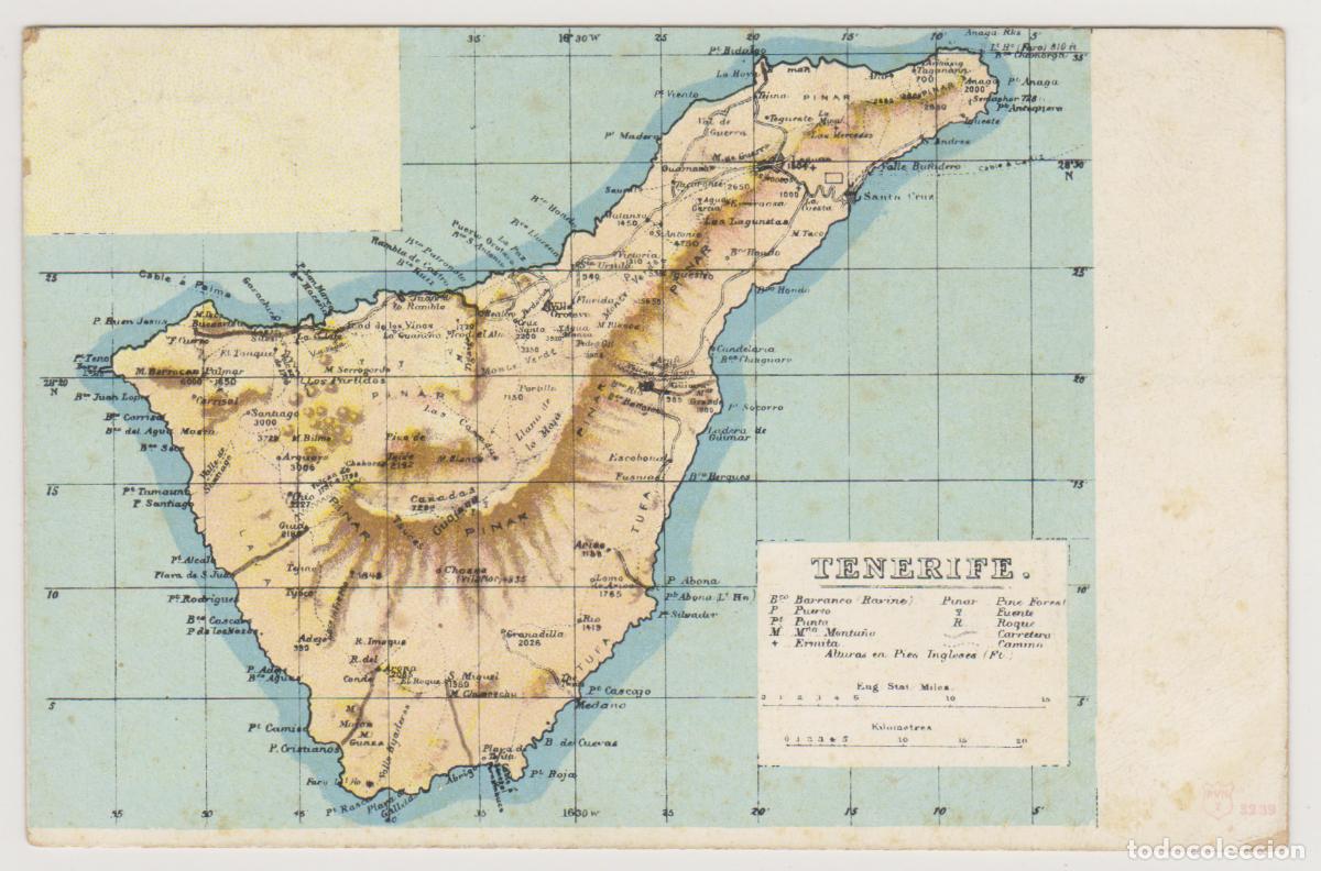Postales: TARJETA POSTAL - MAPA DE TENERIFE