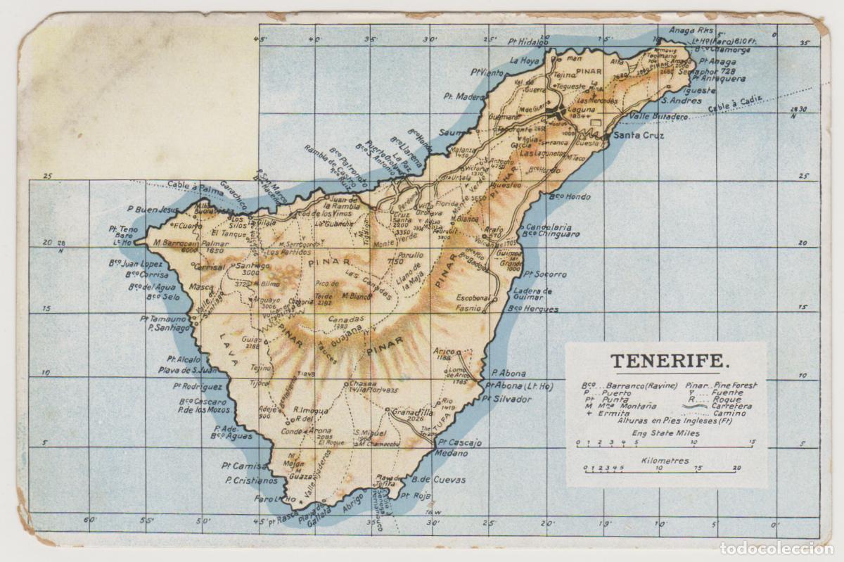 Postales: TARJETA POSTAL - MAPA DE TENERIFE