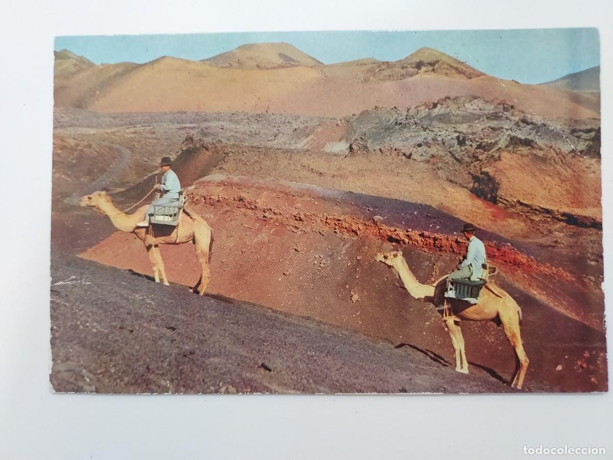 Postales: POSTAL LANZAROTE MONTA&Ntilde;A DE FUEGO. 1961 ESCRITA. LAS PALMAS