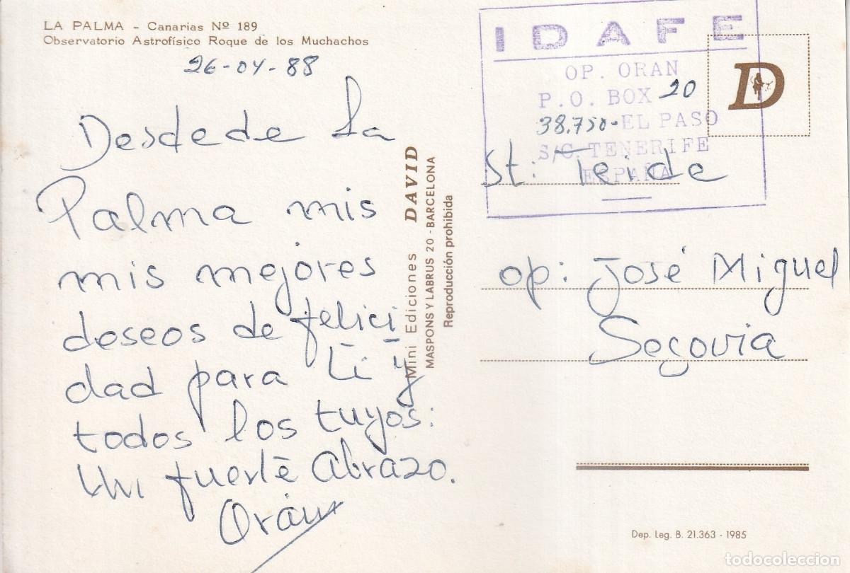 Postales: CANARIAS LA PALMA OBSERVATORIO ROQUE DE LOS MUCHACHO - Foto 2
