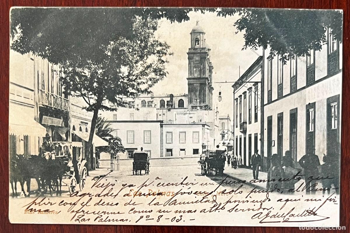 Postales: GRAN CANARIA, CAMINO DEL MONTE, POSTAL A L&Aacute;ZARO S&Aacute;NCHEZ PINTO, POETA CANARIO, CIRCULADA EN 1903