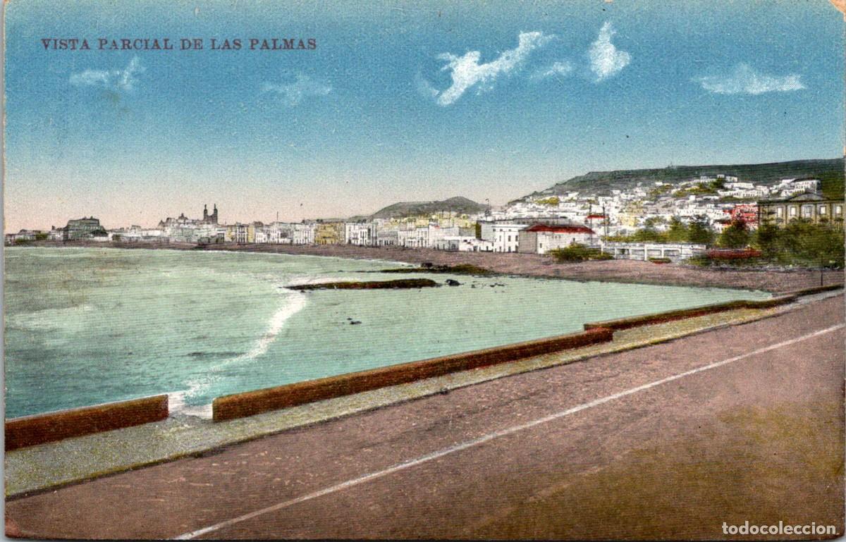 Postales: Vista Parcial de Las Palmas - Antigua Postal Coloreada - Sin Datos - 137x88mm