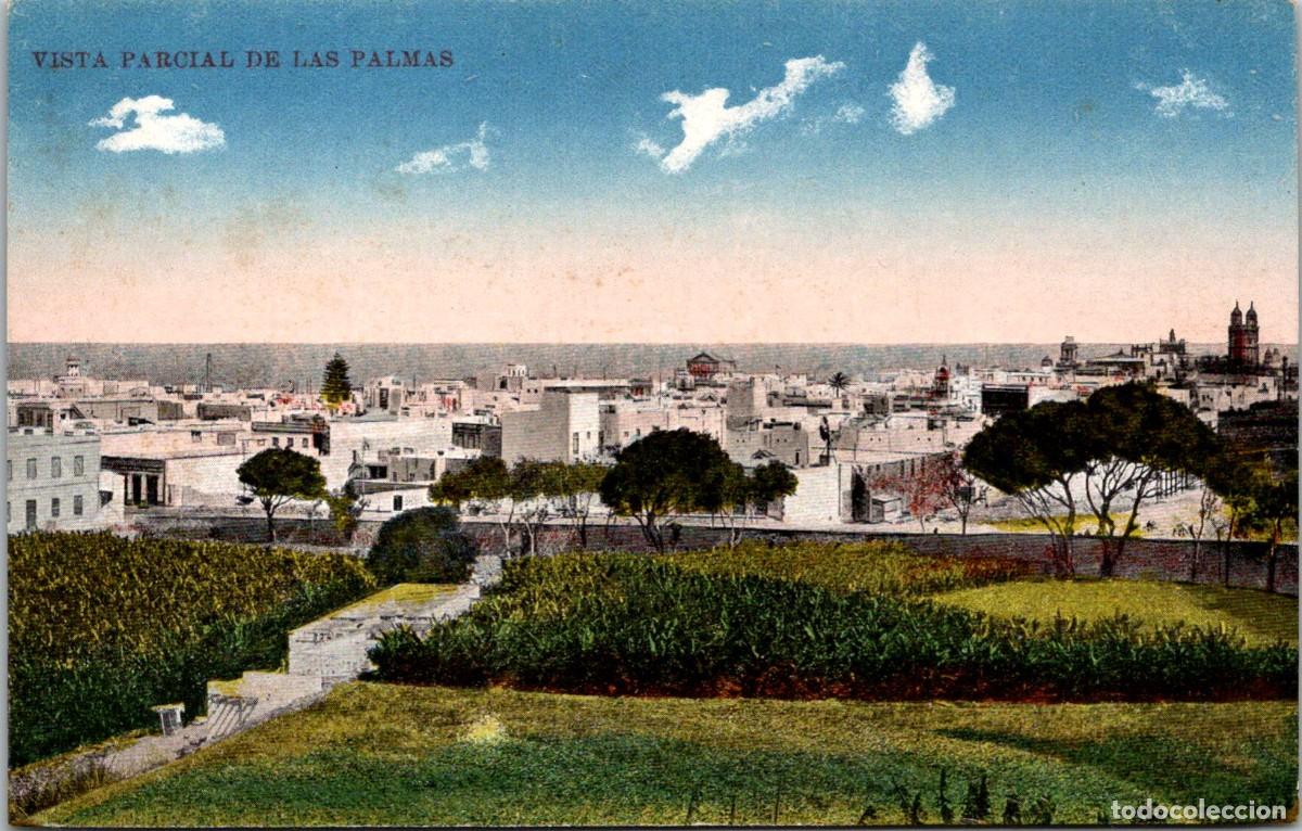 Postales: Vista Parcial de Las Palmas - Antigua Postal Coloreada - Sin Datos - 138x88mm