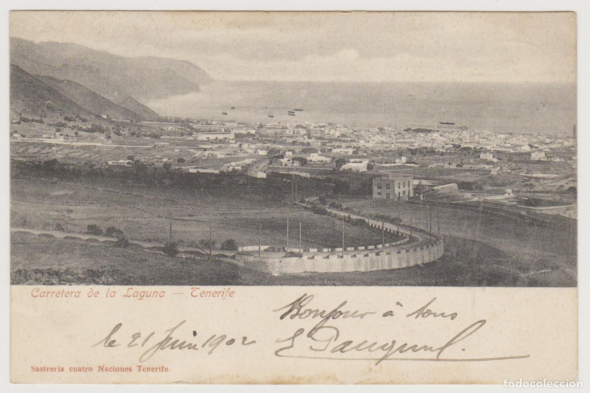 Postales: TARJETA POSTAL - TENERIFE - CARRETERA DE LA LAGUNA - SASTRERIA CUATRO NACIONES TENERIFE