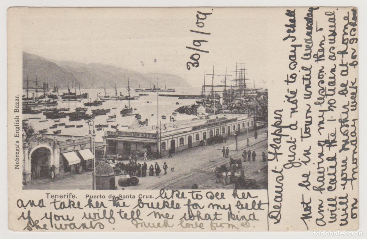 Postales: TARJETA POSTAL - TENERIFE - PUERTO DE SANTA CRUZ - NOBREGA'S ENGLISH BAZAR