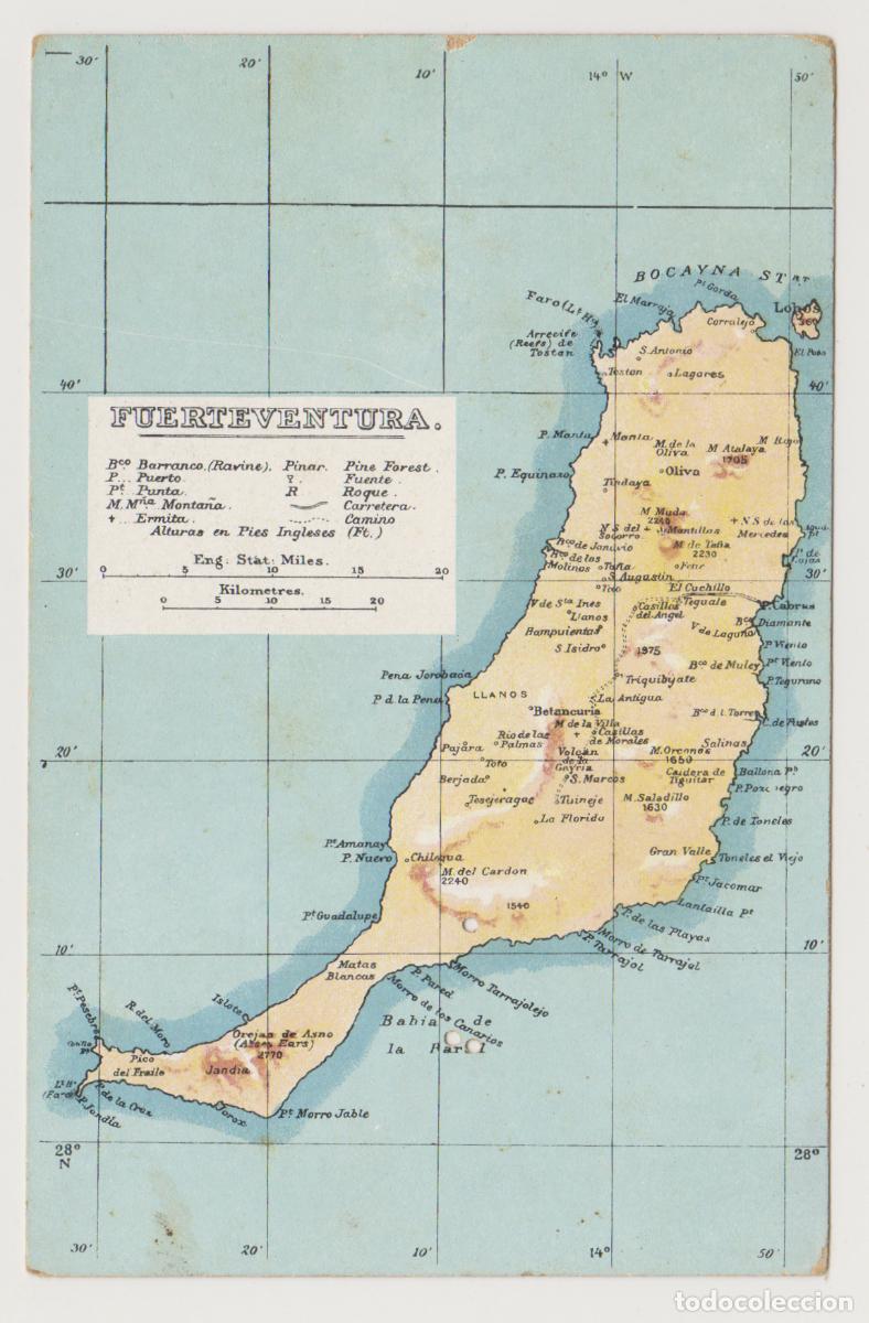 Postales: TARJETA POSTAL - MAPA FUERTEVENTURA - ISLAS CANARIAS