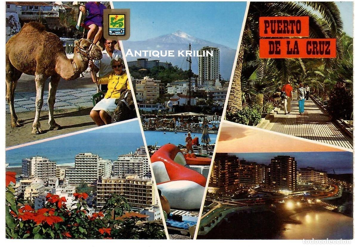 Postales: TENERIFE / PUERTO DE LA CRUZ N&ordm; 67 DIVERSOS ASPECTOS / ESCUDO DE ORO / FRANQUEADA