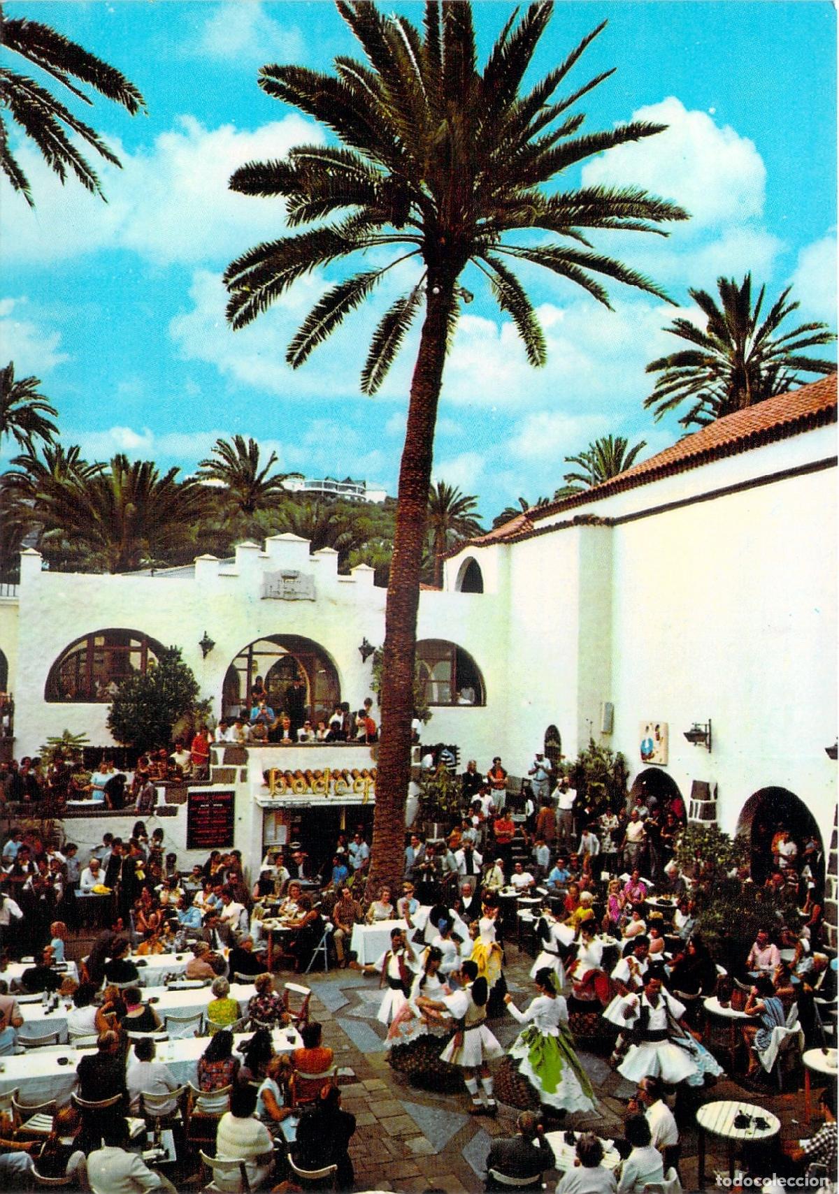 Postales: Postal de Las Palmas de Gran Canaria, fiesta folkl&oacute;rica en Pueblo Canario