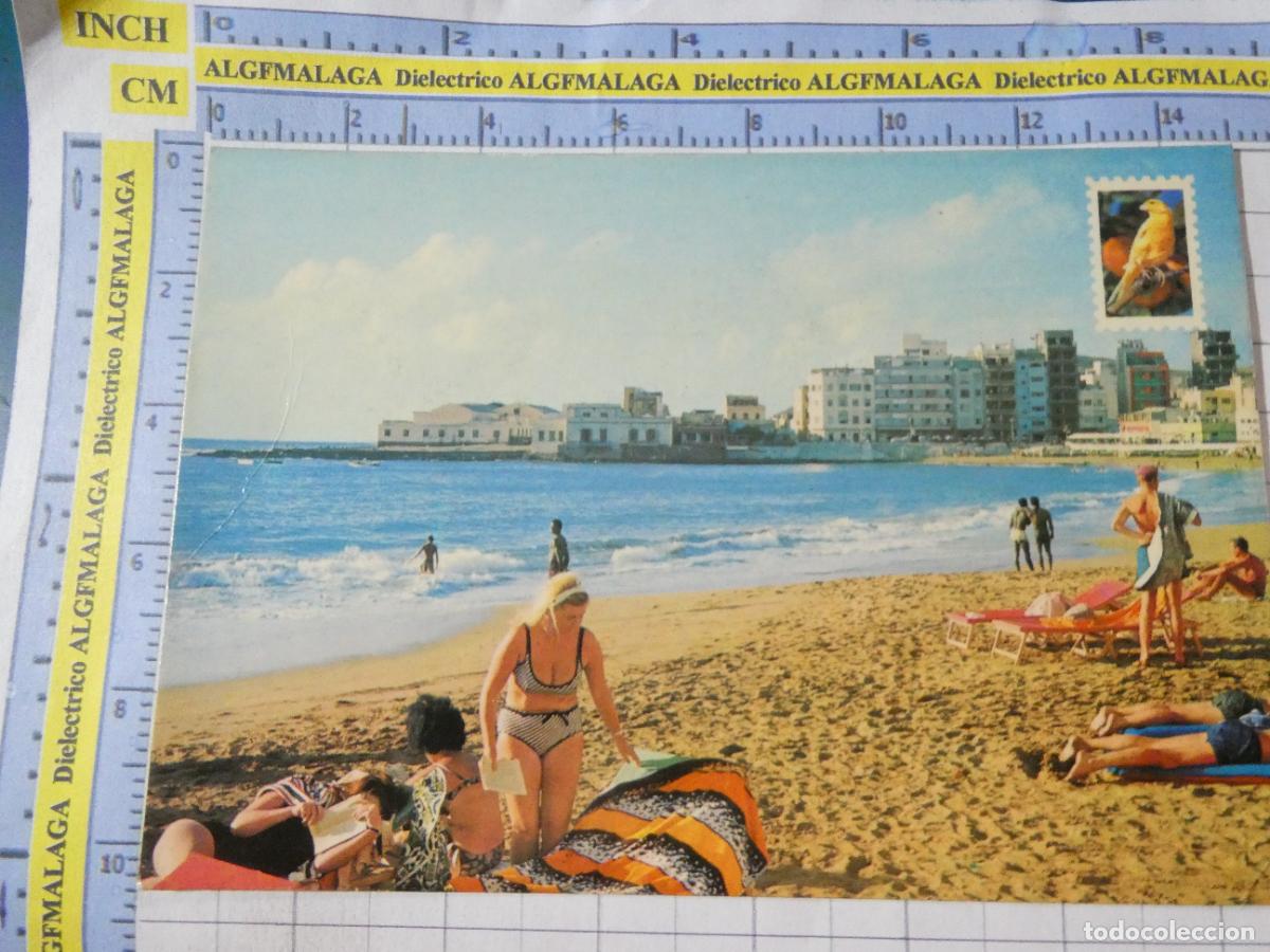 Postales: POSTAL DE GRAN CANARIA. A&Ntilde;O 1967. PLAYA DE LAS CANTERAS MUJER BIKINI 580 SAAVEDRA. 2742