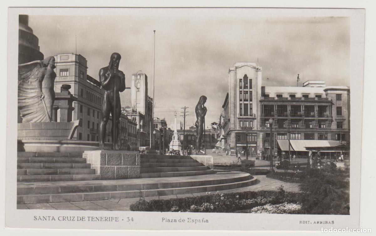 Postales: TARJETA POSTAL - SANTA CRUZ DE TENERIFE - N&ordm; 34 - PLAZA DE ESPA&Ntilde;A - EDIT. ARRIBAS