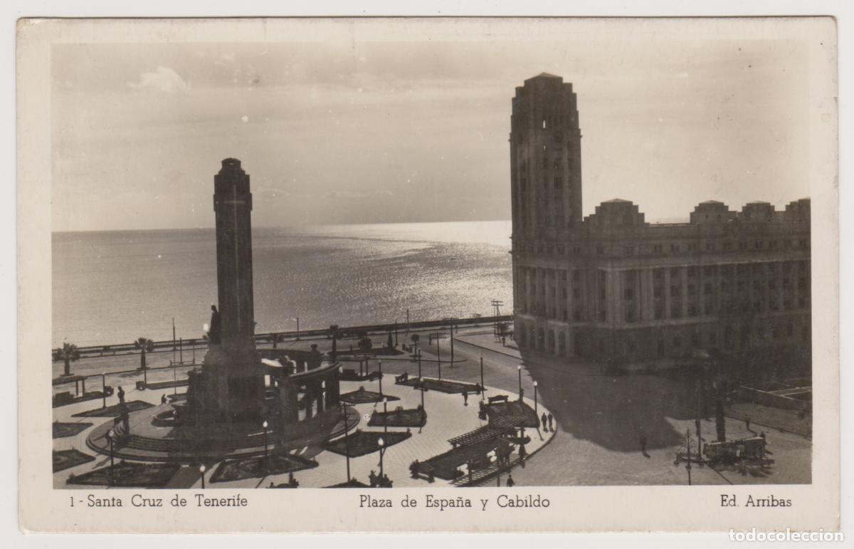 Postales: TARJETA POSTAL - SANTA CRUZ DE TENERIFE - PLAZA DE ESPA&Ntilde;A Y CABILDO - N&ordm; 1 - E. ARRIBAS