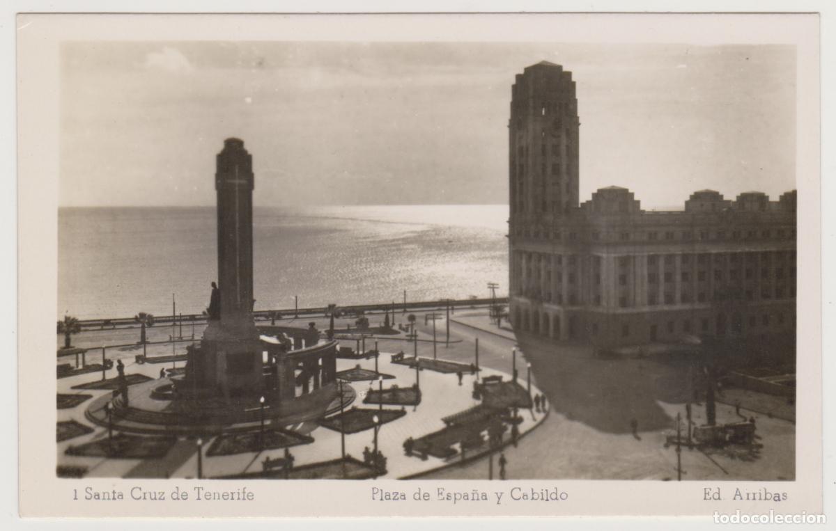 Postales: TARJETA POSTAL - SANTA CRUZ DE TENERIFE - PLAZA DE ESPA&Ntilde;A Y CABILDO - N&ordm; 1 - E. ARRIBAS