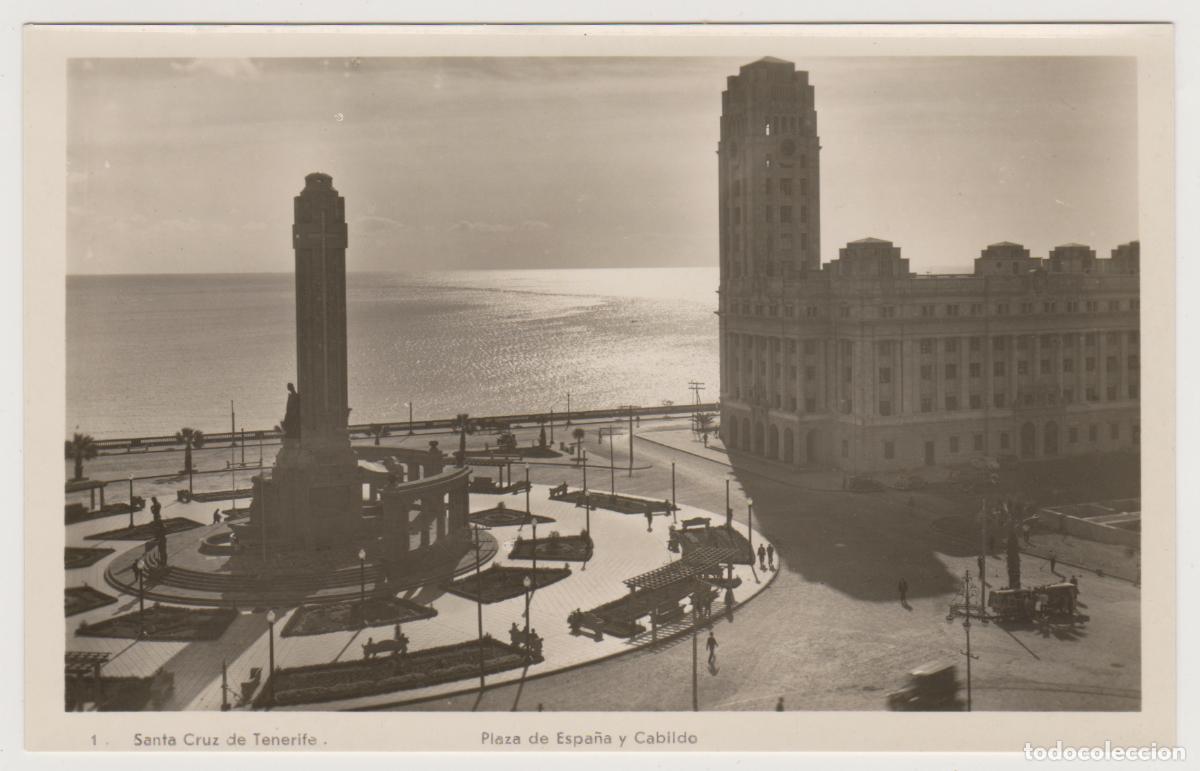 Postales: TARJETA POSTAL - SANTA CRUZ DE TENERIFE - PLAZA DE ESPA&Ntilde;A Y CABILDO - N&ordm; 1