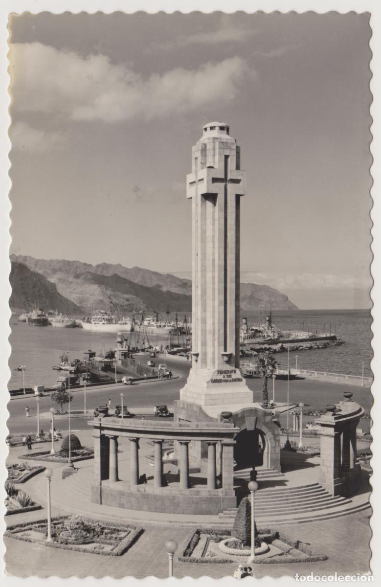 Postales: TARJETA POSTAL - SANTA CRUZ DE TENERIFE - MONUMENTO A LOS CAIDOS Y MUELLE SUR - N&ordm; 548 - L. MONTA&Ntilde;ES