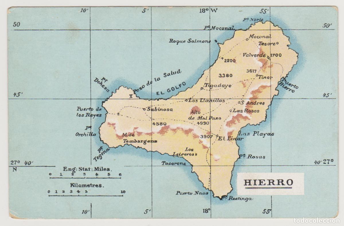 Postales: TARJETA POSTAL - MAPA DE EL HIERRO - NOBREGA'S ENGLISH BAZAR
