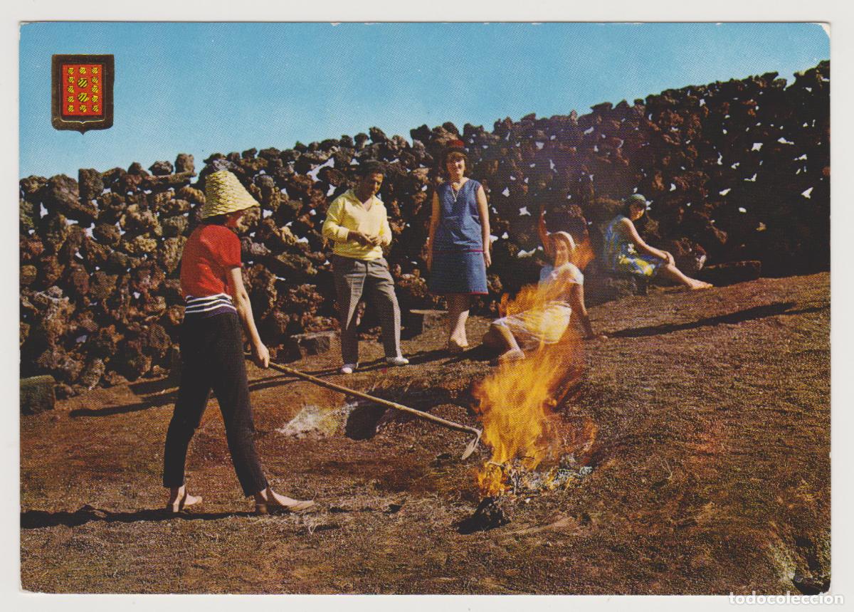 Postales: TARJETA POSTAL - LANZAROTE - MONTA&Ntilde;A DEL FUEGO - N&ordm; 182 - EDICIONES FISA