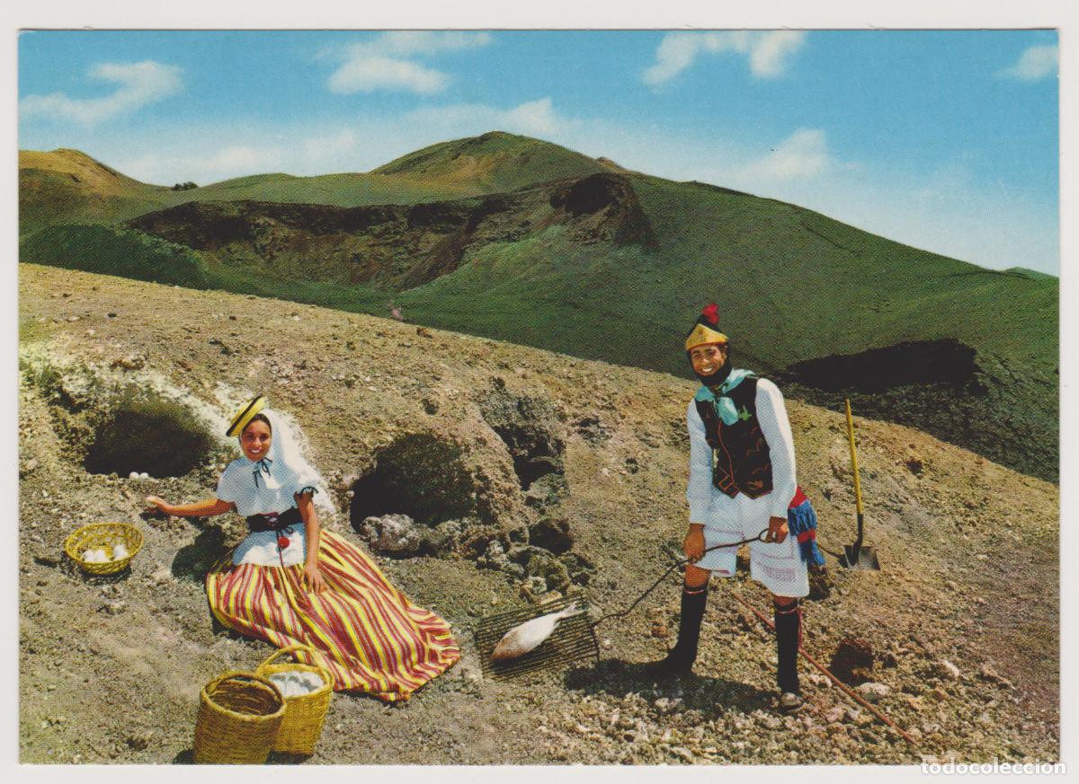 Postales: TARJETA POSTAL - LANZAROTE - EL MISTERIO DE LA MONTA&Ntilde;A DEL FUEGO - DIST. GLOBAL TRADERS