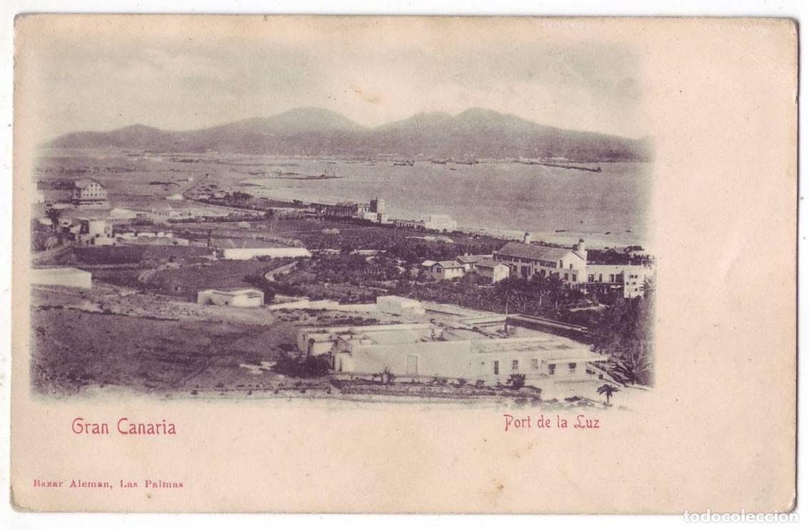 Postales: Las Palmas de Gran Canaria: Port de la Luz. Bazar Alem&aacute;n. Sin dividir. No circulada(Anterior a 1905)