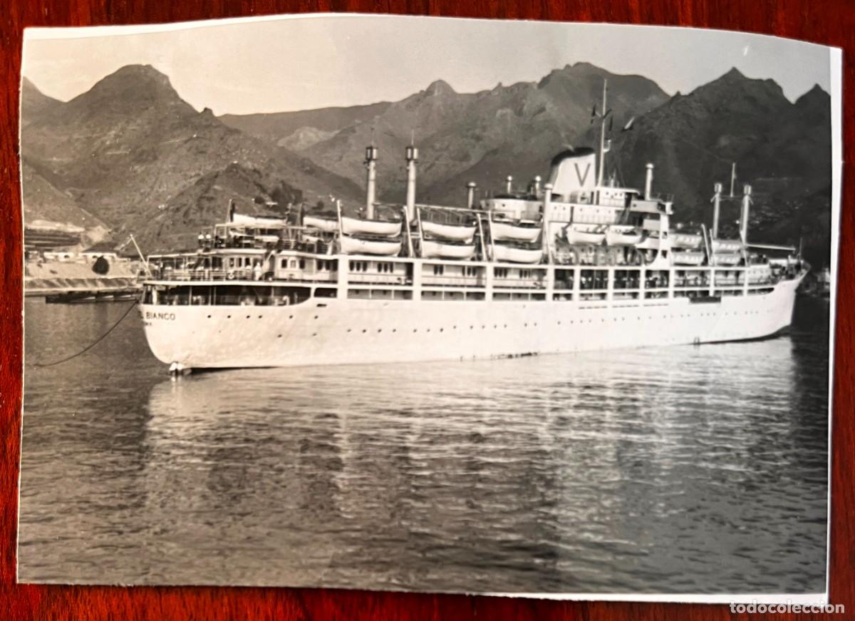 Postales: FOTOGRAF&Iacute;A BARCO CASTEL BIANCO, PUERTO DE SANTA CRUZ DE TENERIFE, A&Ntilde;OS 50