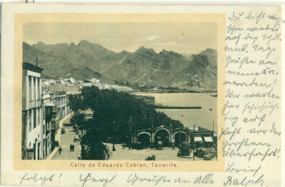 Postales: TENERIFE. CALLE DE EDUARDO COBI&Aacute;N. CIRCULADA EN 1926. MUY RARA.