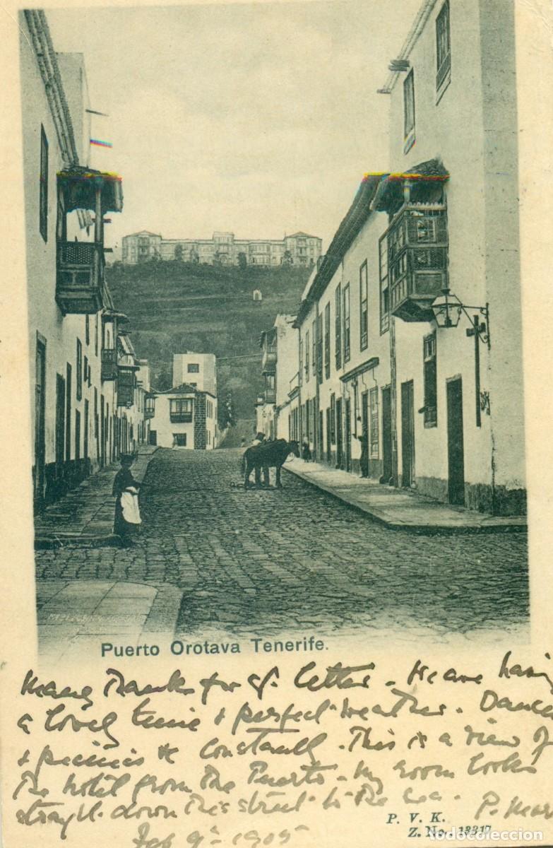Postales: TENERIFE. PUERTO OROTAVA. CIRCULADA EN 1905. MUY RARA.