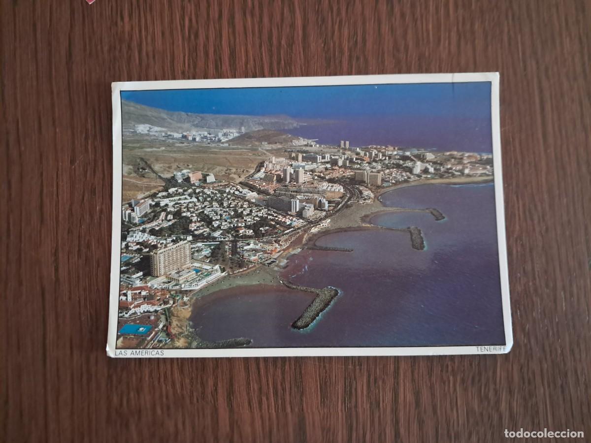Postales: postal de Espa&ntilde;a, Playa de las Am&eacute;ricas, Tenerife, a&ntilde;o 1989. escrita.