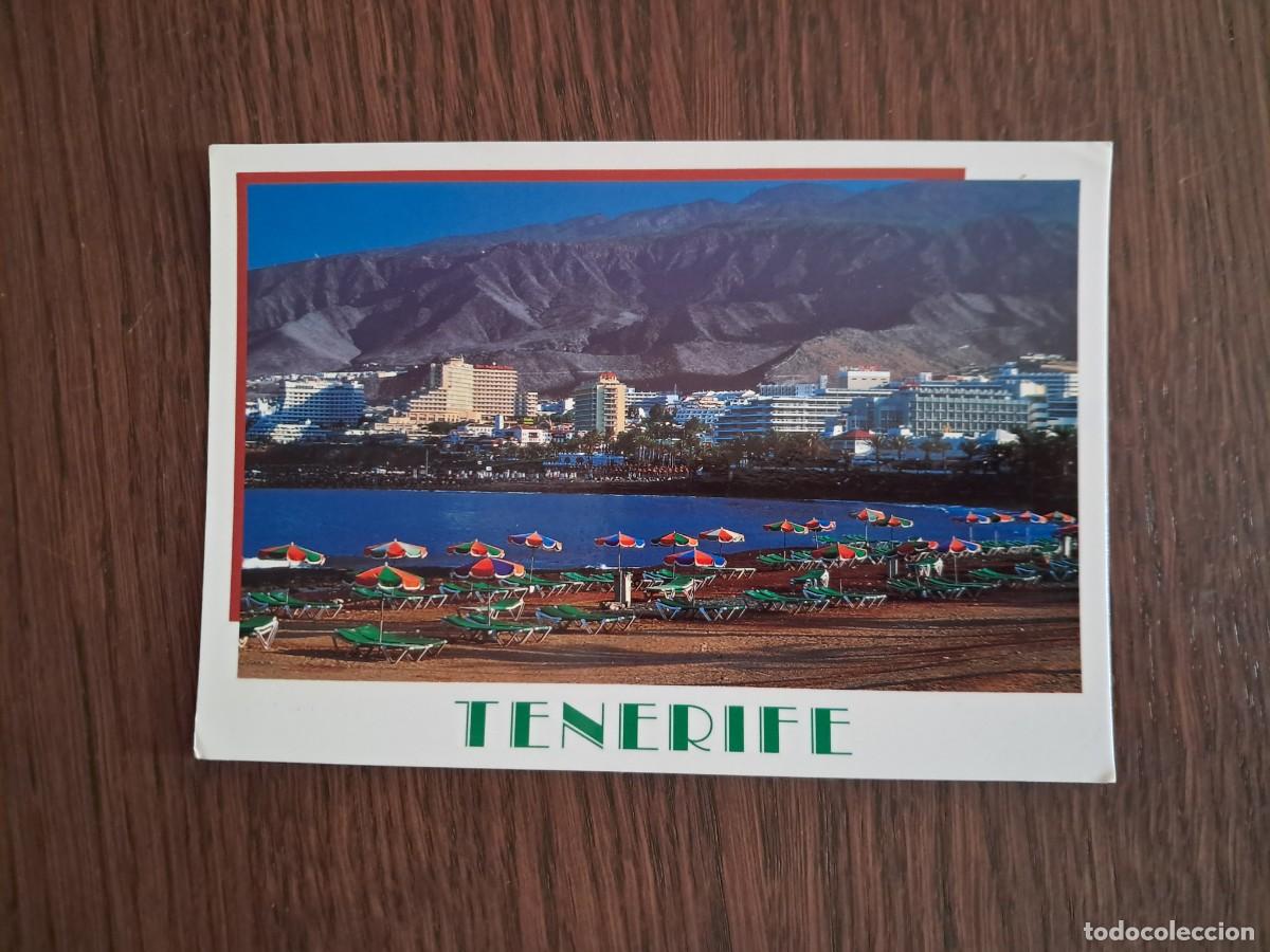 Postales: postal de Espa&ntilde;a, Playa de las Am&eacute;ricas, Tenerife, a&ntilde;o 1993. escrita.