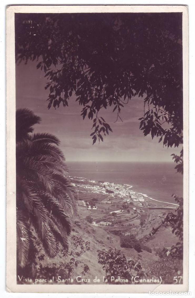 Postales: Isla de La Palma: Santa Cruz de la Palma. Vista parcial. Foto J. Herrera. Circulada (A&ntilde;os 20-30)