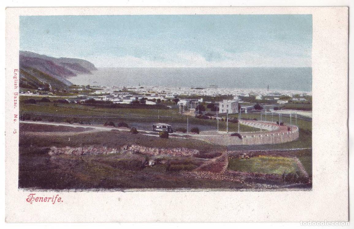 Postales: Tenerife: Carretera a La Laguna. English Bazar. Sin dividir. No circulada (Anterior a 1905)