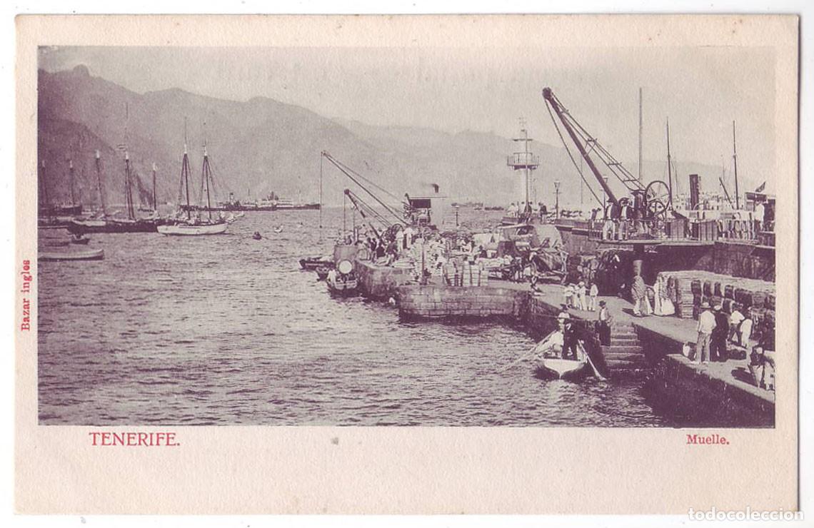 Postales: Tenerife: Muelle. Bazar Ingl&eacute;s. Sin dividir. No circulada (Anterior a 1905)