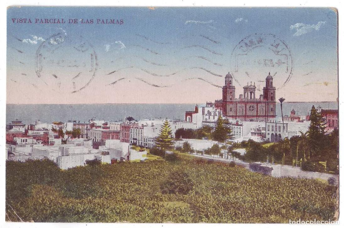 Postales: Las Palmas de Gran Canaria: Vista parcial de Las Palmas. No consta editor. Circulada (A&ntilde;os 10)