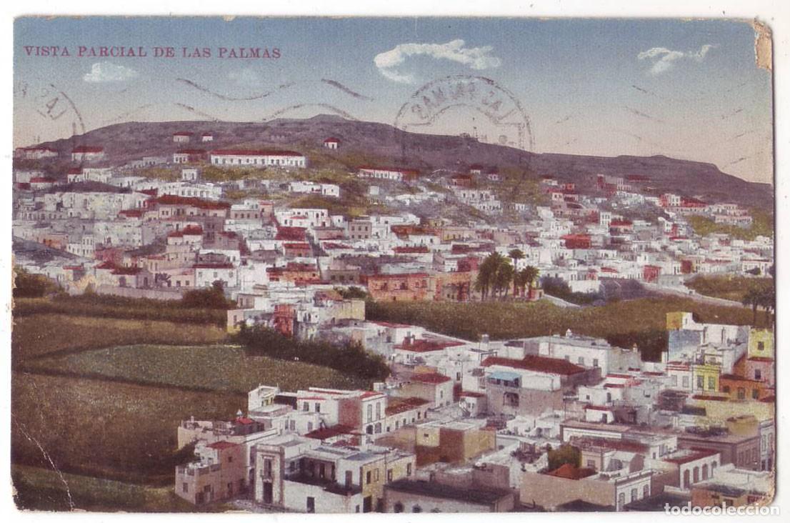 Postales: Las Palmas de Gran Canaria: Vista parcial de Las Palmas. No consta editor. Circulada (A&ntilde;os 10)