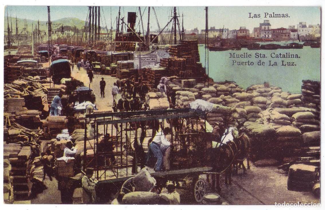 Postales: Las Palmas de Gran Canaria: Muelle Sta Catalina. Puerto de la Luz. Rodrigues Bros (A&ntilde;os 10)