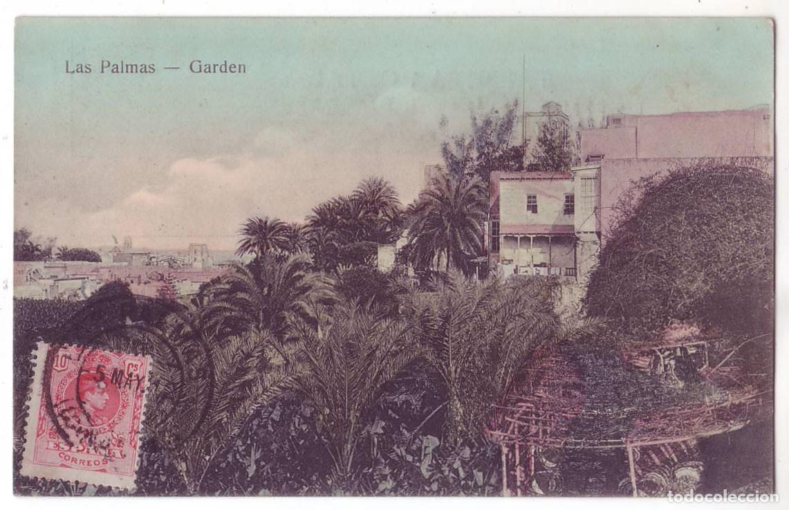 Postales: Las Palmas de Gran Canaria: Garden. Bazar Alem&aacute;n. Circulada (A&ntilde;os 10)