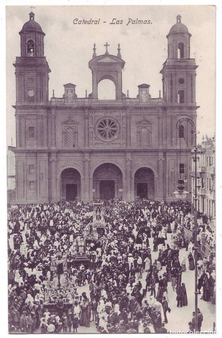 Postales: Las Palmas de Gran Canaria: Catedral. Rodrigues Bros. Circulada (A&ntilde;os 10)