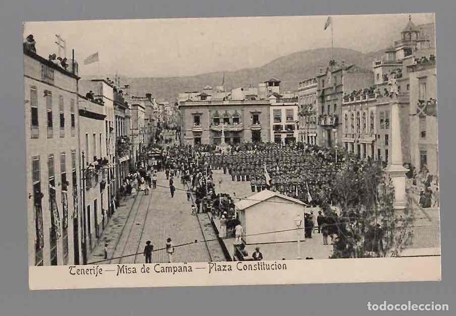 Postales: TARJETA POSTAL TENERIFE MISA DE CAMPA&Ntilde;A PLAZA CONSTITUCION. NOBREGA