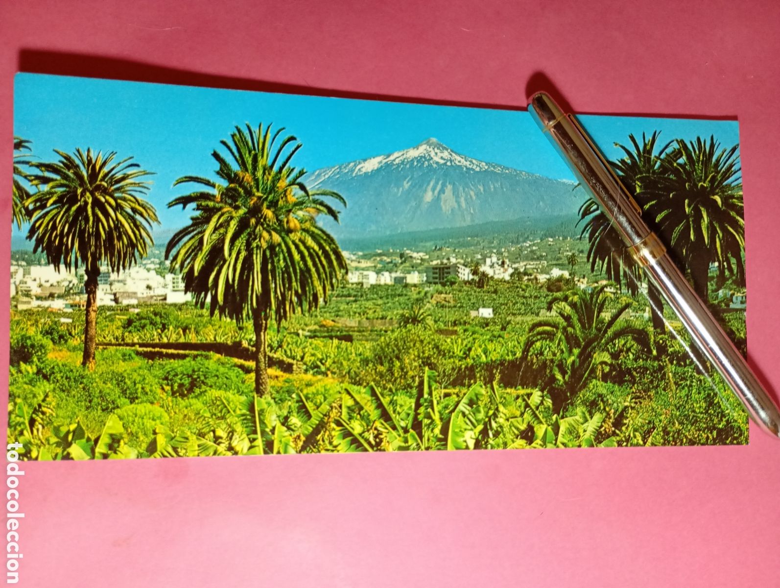 Postales: UERTO DE LA CRUZ TENERIFE &iexcl;EL TEIDE''COLOR ESCRITA LONGITUD DOBLE